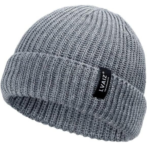 Winter Knitted Fishermen Beanie Hats for Men Merino Wool Short Cuffed Skull Cap - Picture 3 of 6
